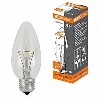 Лампа накаливания Свеча прозрачная 60 Вт-230 В-Е27 |  код. SQ0332-0012 |  TDM